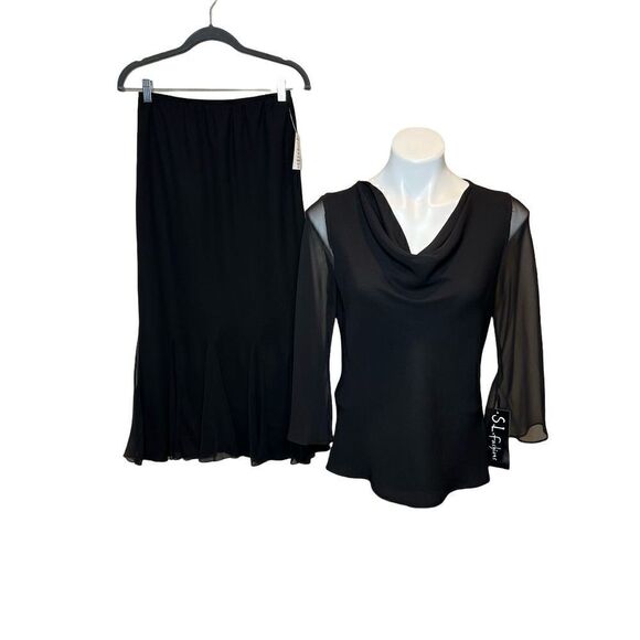 S.L. Fashions NWT black skirt set size 10